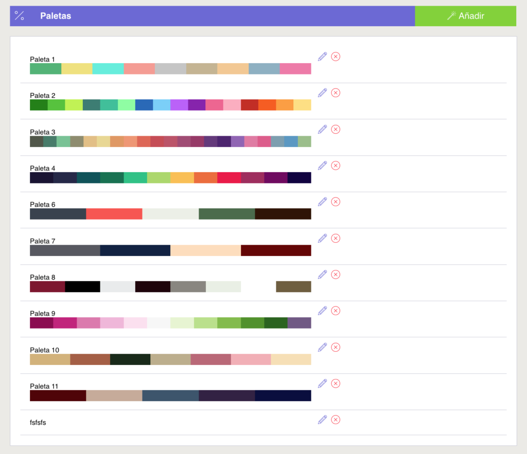 Paletas de colores de tu aplicación móvil